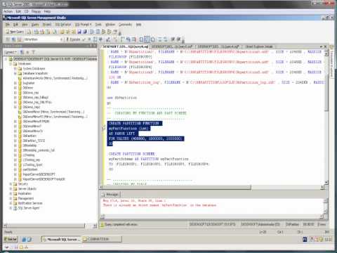 SQL SERVER 2005 - TABLE PARTITIONING