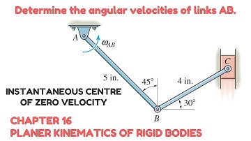 Determine the angular velocities of links AB ( INSTANTANEOUS CENTRE ) Engineers Academy