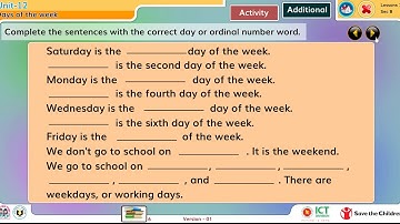 Unit 12 days of the week lesson 1-2