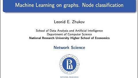 Network Science. Lecture15. Machine learning on graphs. Node classification.