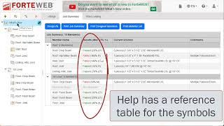 ForteWeb What's New - Attic Joists, Maximum Utilization Percentages, and Material List.