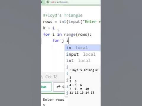 Floyd's Triangle Pattern || Subscribe - YouTube