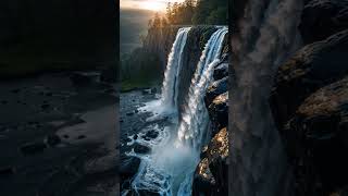 Majestic Cascade Waterfall of the Highlands at Sunset