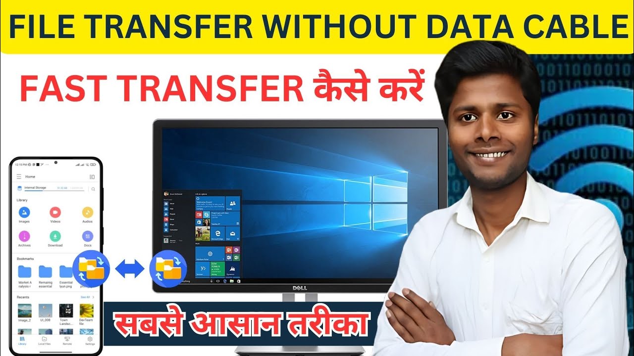 How to Transfer Files From Mobile To Laptop Without Data Cable | Share ...