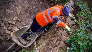 Dry Stone Walling - Retaining Rebuild 6