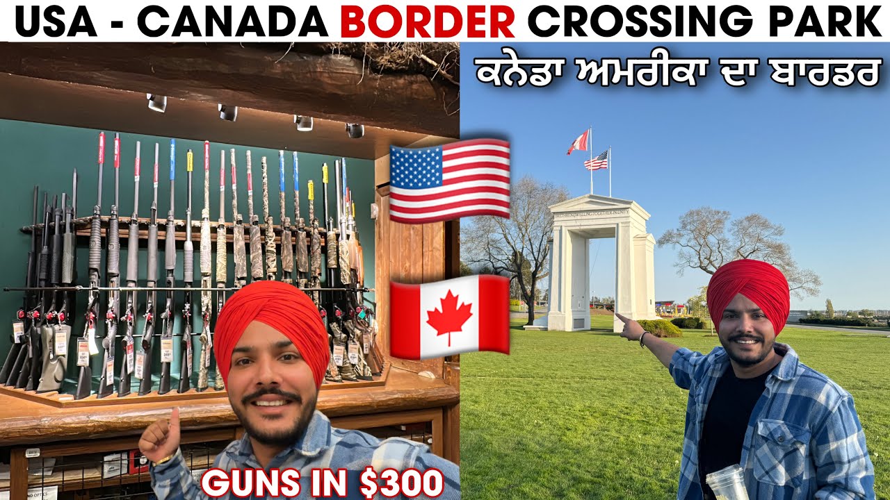 USA POHANCH GYA 🇺🇸 CANADA USA BORDER Peace Arch ParK | White Rock vlog