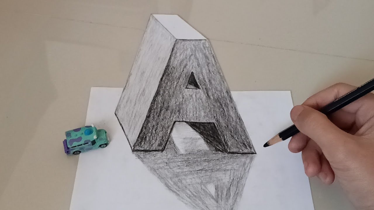 เคล็ดลับ ศิลปะ วาดภาพ  A 3มิติ ง่ายๆ How to draw  A trick Art 3D
