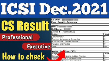 icsi cs result december 2021 | cs executive and professional result