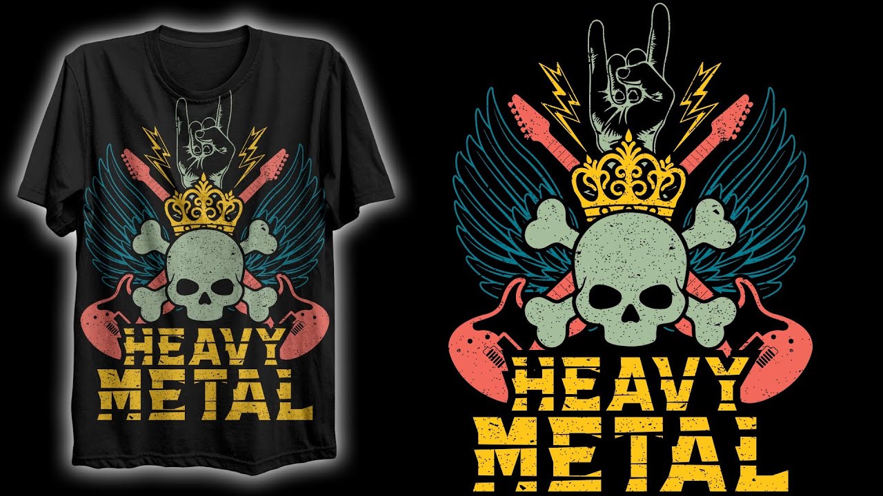 HEAVY METAL T-Shirt Design | ROCK-STAR T-Shirt Design | T-Shirt Design