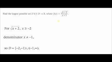 VCE Mathematical Methods - Largest Possible Set Example - Implied Domain