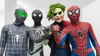 TEAM SPIDER MAN vs BAD GUY TEAM | JOKER SPIDER - Oh No ! He is So Strong ( Live Action )