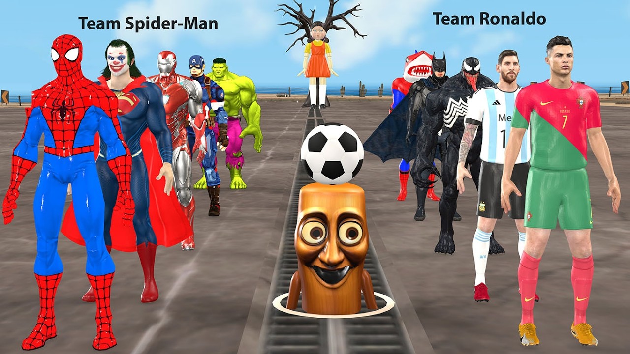 Siêu nhân nhện🔴Game Playing Spider-Man Football Challenge Superman Rescue Batman vs Iron Man vs Hulk