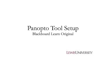 Adding the Panopto Tool in Blackboard Learn Original