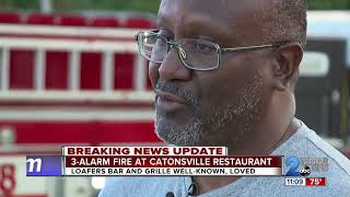 Catonsville restaurant severely damaged in 3-alarm fire