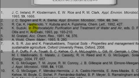 Citations and Reference Tips for Science Thesis