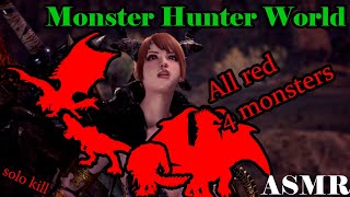 ASMR Gaming [Monster Hunter World (MHW)] Code: Red  VS Long Sword  solo kill