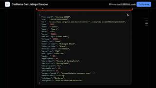 CarGurus Car Listings Scraper — Apify Actor Walkthrough