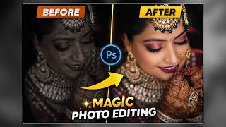 From Dull to Stunning Bride 😍 Photoshop Transformation #phtoshop_tips #weddingalbumdesign screenshot 4