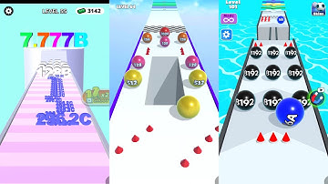 Number Merge Run vs Ball Merge 2048 vs Numbers Ball Blend Challenge 3 in one Gameplay Run & Merge