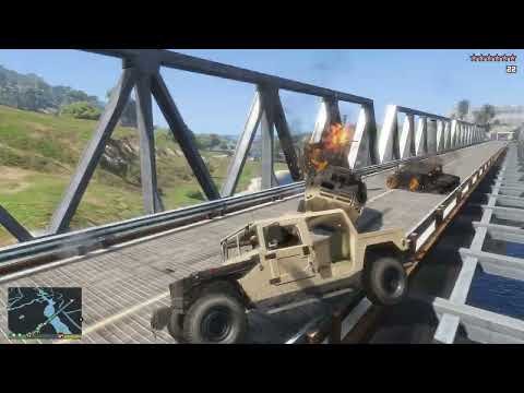 GTA 5 - Franklin, Michael & Trevor Military Base Rampage + Ten Star Escape