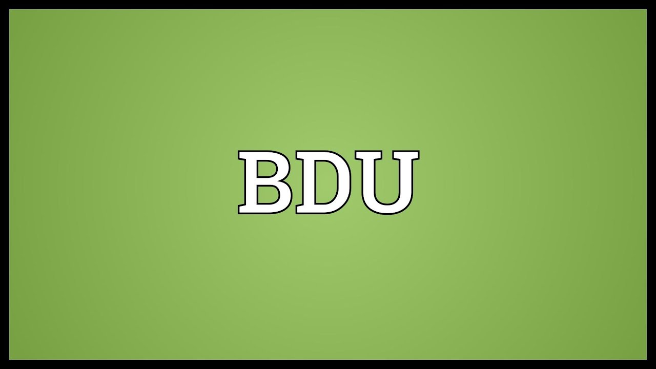 BDU Meaning YouTube