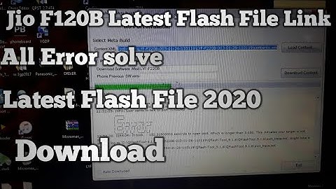 Jio F120B Latest Flash File 2020 100% working, All Error Solve By MHKS Mobile Engineer