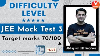 JEE Main Mock Test | Part-3 | JEE Maths | Abhay Mahajan Sir | Vedantu Math