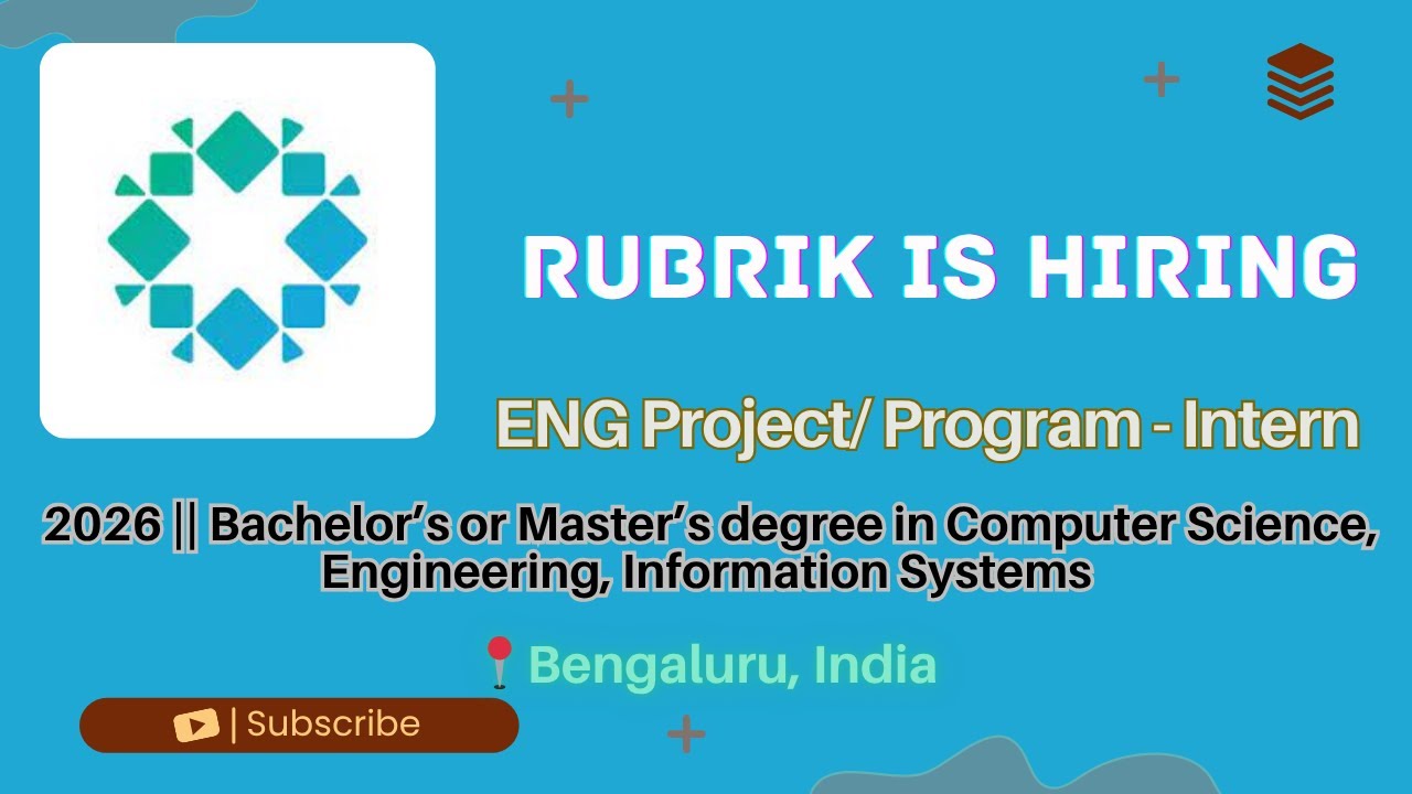 Rubrik Hiring ENG Project/Program Intern | ₹1.5 Lakh/Month Stipend ...