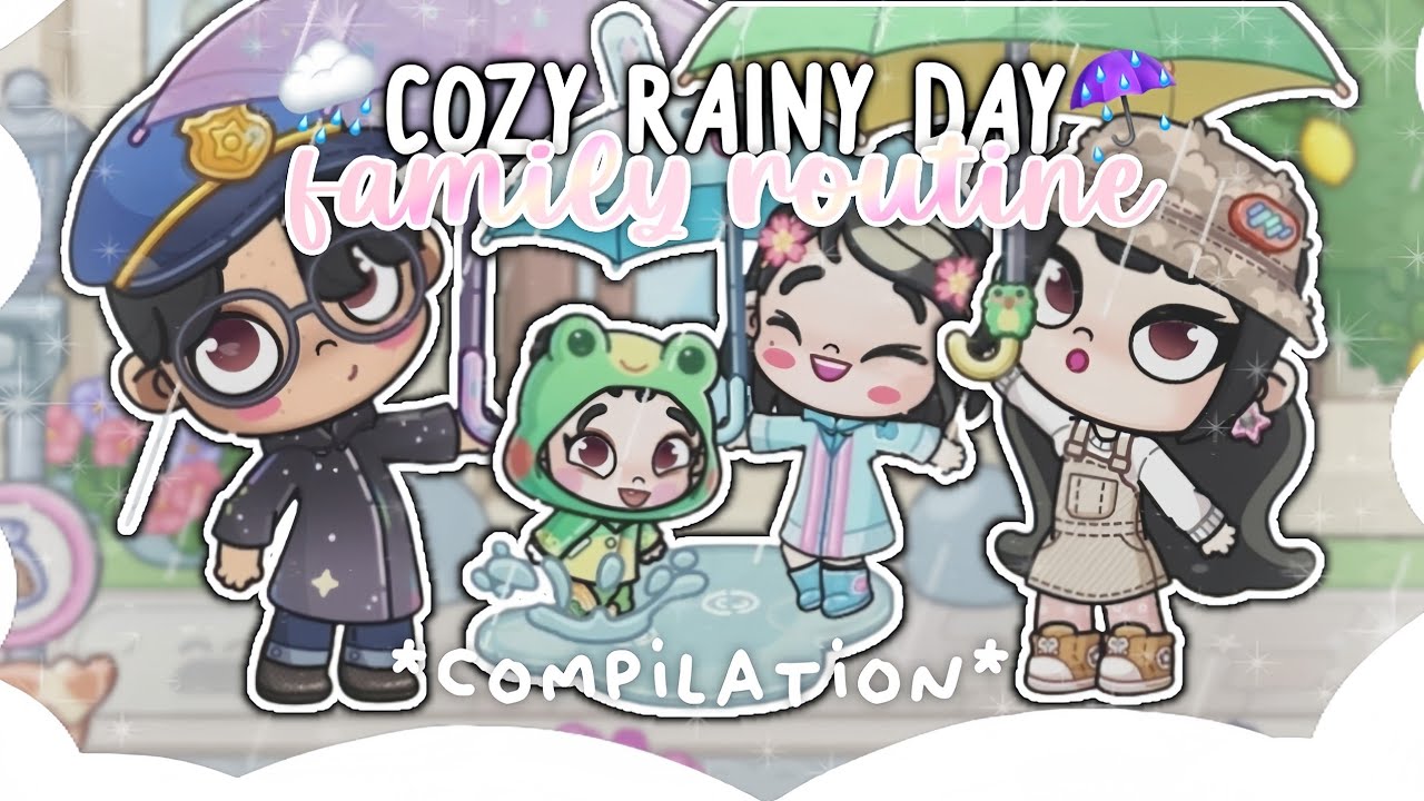 🌧 *40 MINUTES* of cozy rainy day family morning + night routine | Avatar World Roleplay | ASMR