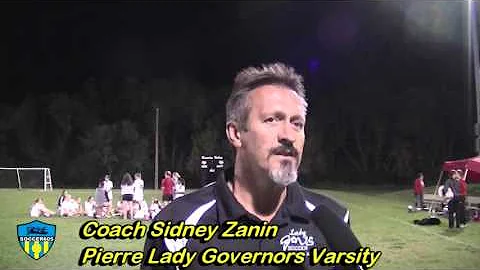 Coach Sidney Zanin of Pierre Girls Varsity 09262015