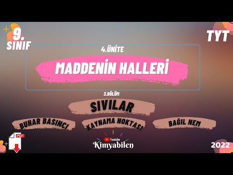 BUHAR BASINCI KAYNAMA NOKTASI BAĞIL NEM - 9.SINIF KİMYA -TYT KİMYA