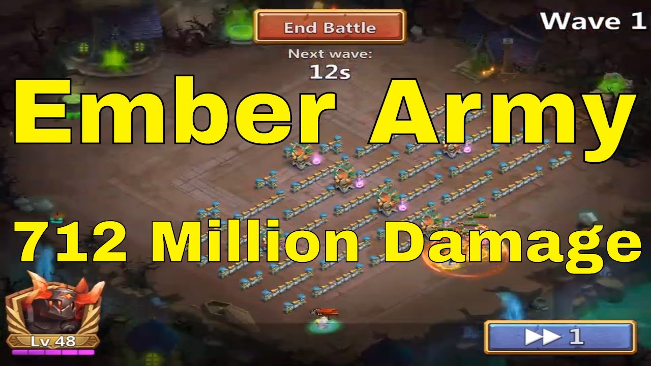 Castle Clash Ember Army 712 Million Damage