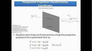 Computer Graphics  (Module 4) -   Perspective Projections
