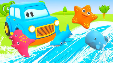 Car Cartoon for Kids: Clever Cars Learn Sea Animals & Educational video