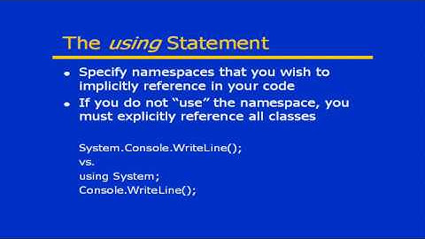 C# From A to Z - Lesson 12: The USING Statement