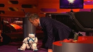 Graham plays with a toy robot  The Graham Norton Show: Episode 15  BBC One