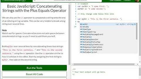 Basic JavaScript Concatenating Strings with the Plus Equals Operator free code camp   Dani