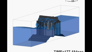 Irregular waves - specialized breakwater interaction using cadmas-surf : CASE2.
