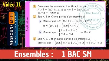 Différence de deux ensembles — Applications — Généralités sur les ensembles — 1 BAC SM