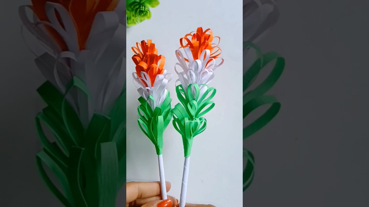 Independence day Tricolour Flower from paper 🇮🇳 || Tricolour craft|| 