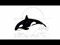 Cara Menggambar Ikan Paus Orca | How to Draw Orca Whale