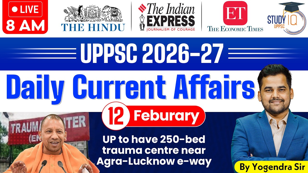 Daily Current Affairs 2026 | Current Affairs Today 12 February Current Affairs for UPPCS & RO/ARO