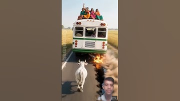 Calf saved the lives of bus passengers😭#ai #cow