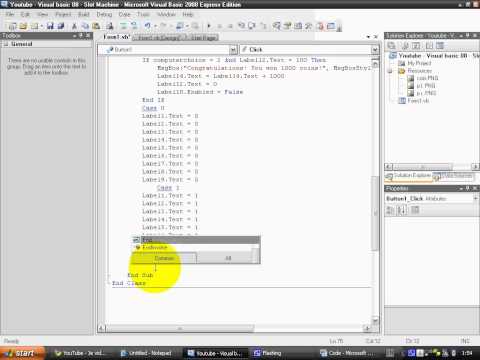 Visual basic 08 - Slot Machine tutorial 1/2