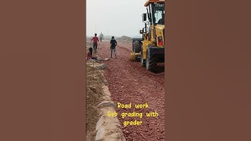 Road work Gsb grading with grader Highway gsb bed make#civilengineering#highwayengineering#roadwork