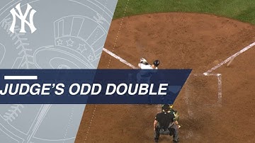 Judge hits an odd double in the AL Wild Card Game against the A