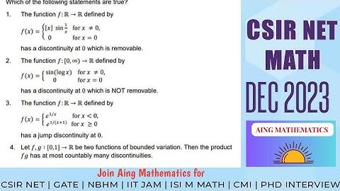 ID-704067 Solution | Real Analysis | CSIR NET MATHEMATICS DEC 2023