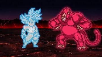 Goku (mui) vs xeno goku (limit breaker ssj4)|| sprite animation preview