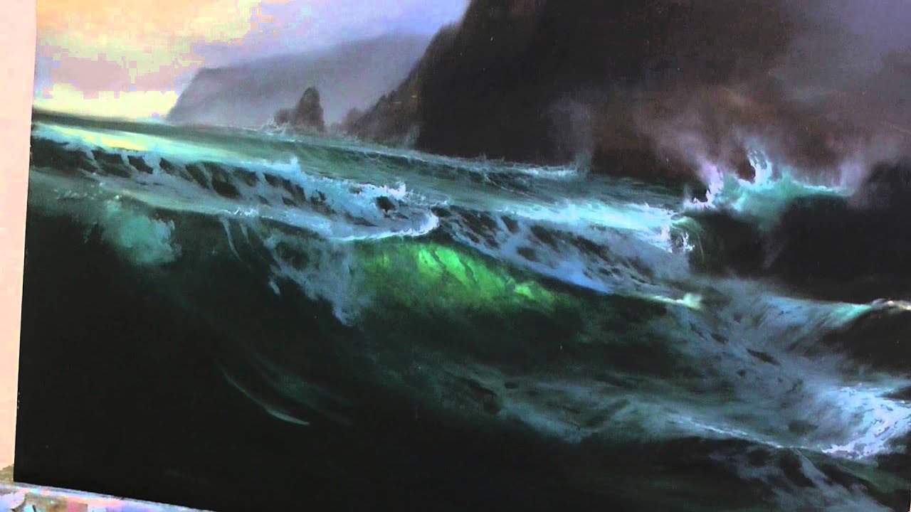 PAINTING FOAM on a Seascape in Oils by Alan Kingwell