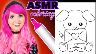 ASMR Coloring a Valentine's Day Puppy | Calming ASMR Coloring for Relaxation & Stress-Relief screenshot 2